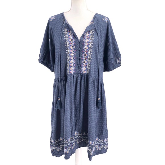 Knox Rose NEW Womens Size XXL Bohemian Embroidered Knee Length Dress Boho - Picture 2 of 10